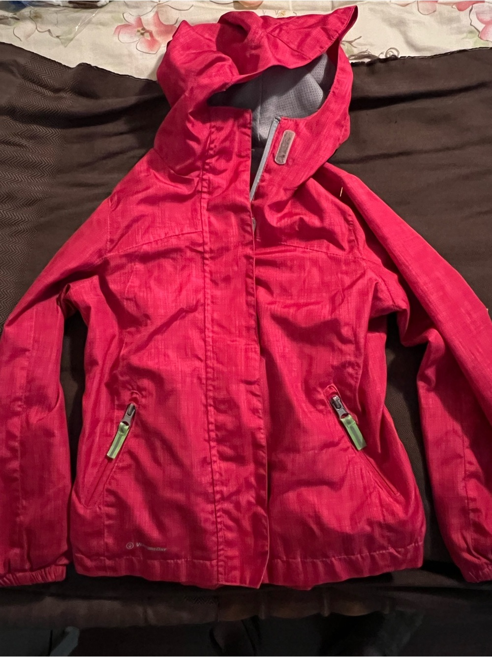 Champion Hooded Girl's Windbreaker Youth XS Pink / Elastic Waistband